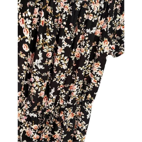 Zoe & Rose by Band of Gypsies girl’s black floral romper - L - Picture 2 of 8